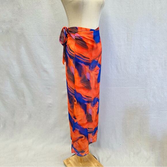 Public Desire Asos abstract print chiffon maxi sarong in multi Size 8 New NWT - Picture 2 of 16